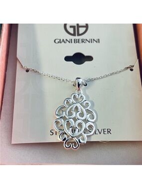 Giani Bernini Filigree Heart Pendant Necklace Sterling Silver FINAL PRICE DROP